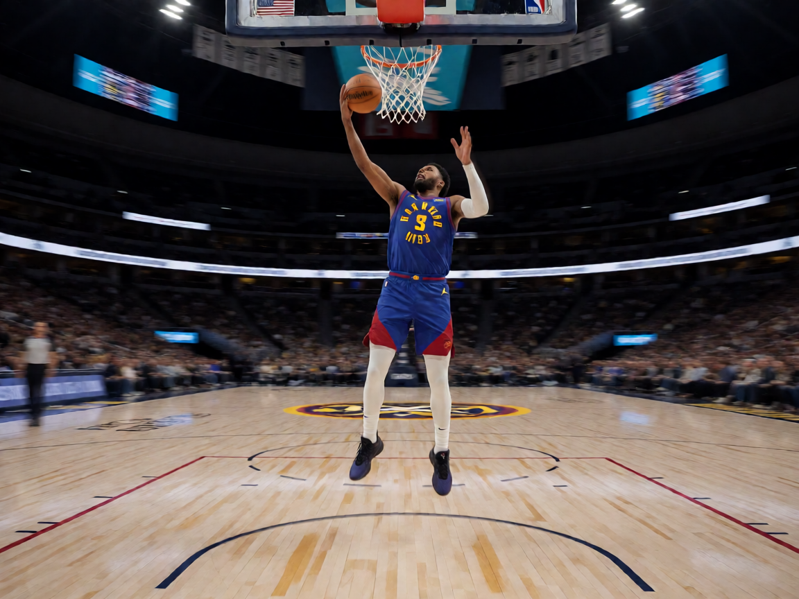 NBA常规赛湖人对阵掘金的激烈对抗